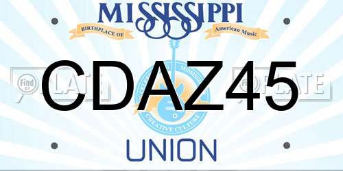 CDAZ45 Mississippi License Plate