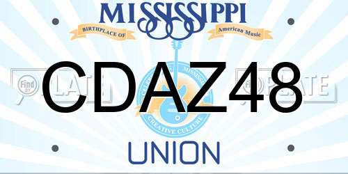 CDAZ48 Mississippi License Plate