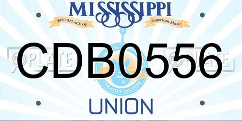 CDB0556 Mississippi License Plate
