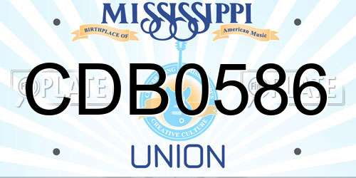 CDB0586 Mississippi License Plate