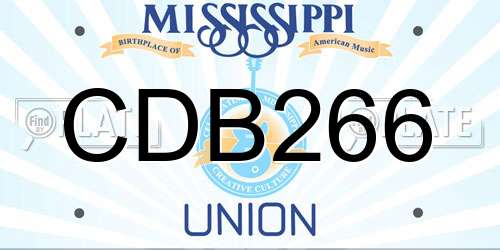 CDB266 Mississippi License Plate