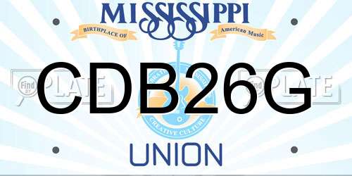 CDB26G Mississippi License Plate