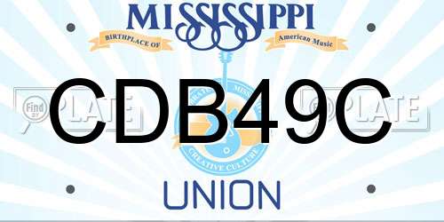 CDB49C Mississippi License Plate