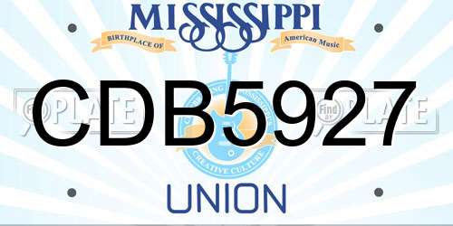 CDB5927 Mississippi License Plate
