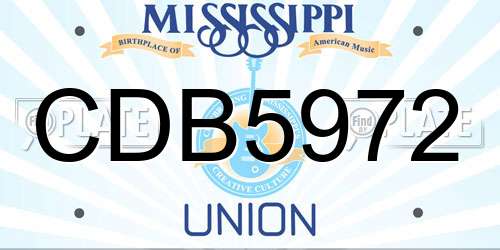 CDB5972 Mississippi License Plate