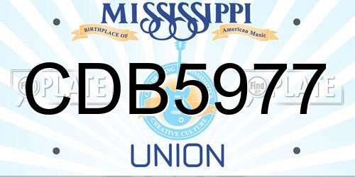 CDB5977 Mississippi License Plate