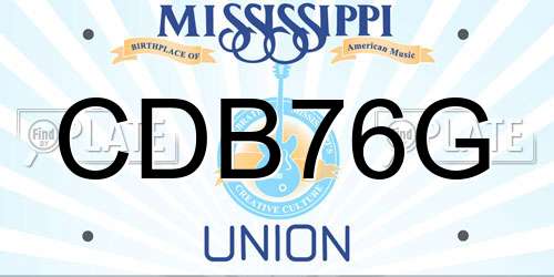CDB76G Mississippi License Plate