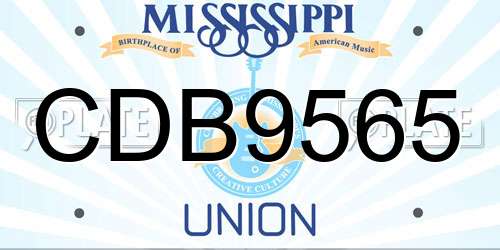 CDB9565 Mississippi License Plate