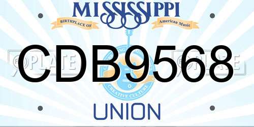 CDB9568 Mississippi License Plate