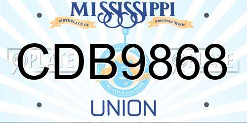 CDB9868 Mississippi License Plate