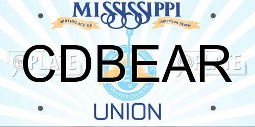 CDBEAR Mississippi License Plate