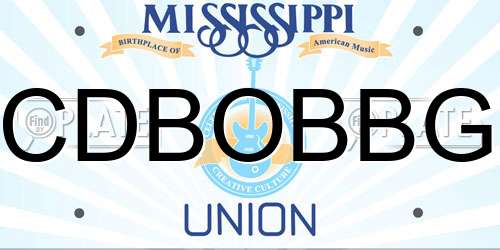 CDBOBBG Mississippi License Plate