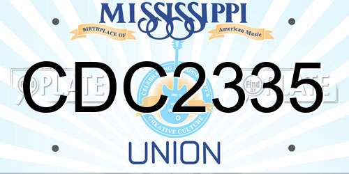 CDC2335 Mississippi License Plate