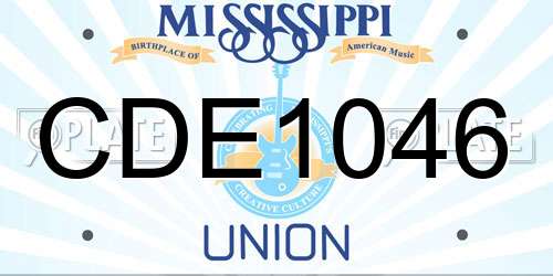 CDE1046 Mississippi License Plate