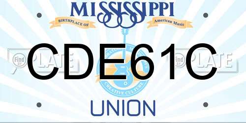 CDE61C Mississippi License Plate