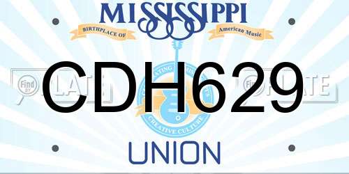 CDH629 Mississippi License Plate