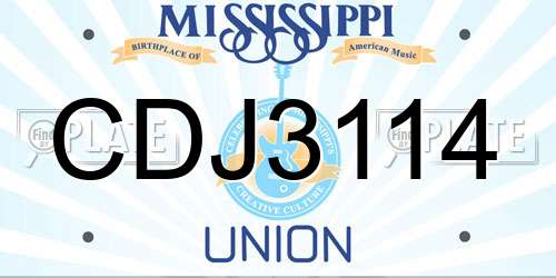 CDJ3114 Mississippi License Plate