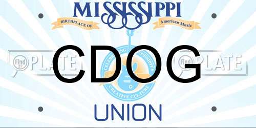 CDOG Mississippi License Plate