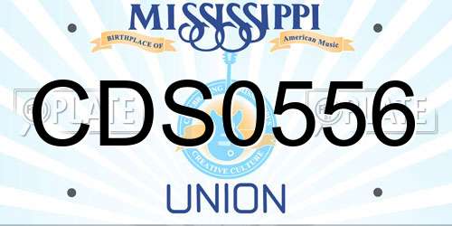 CDS0556 Mississippi License Plate