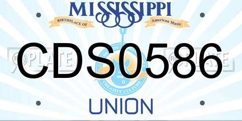 CDS0586 Mississippi License Plate