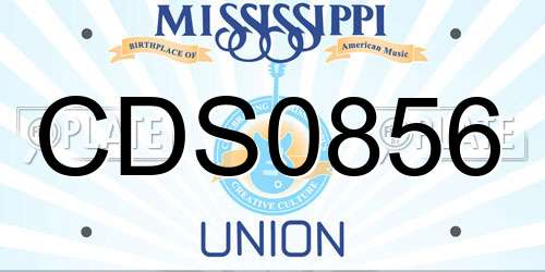 CDS0856 Mississippi License Plate