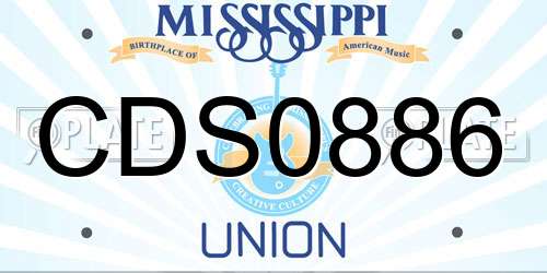 CDS0886 Mississippi License Plate