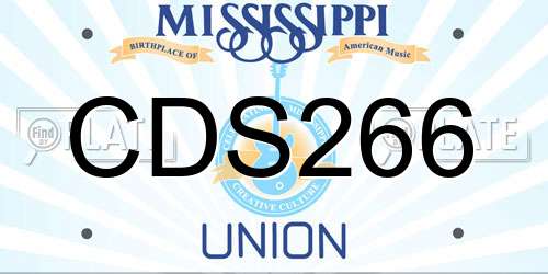CDS266 Mississippi License Plate