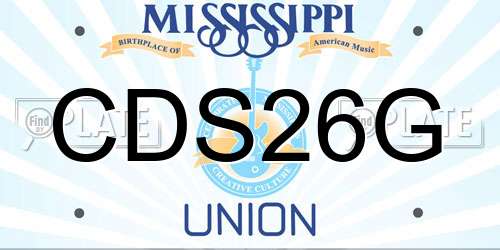 CDS26G Mississippi License Plate