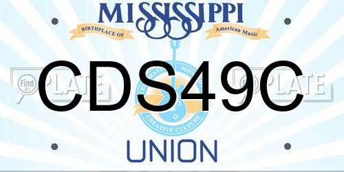 CDS49C Mississippi License Plate