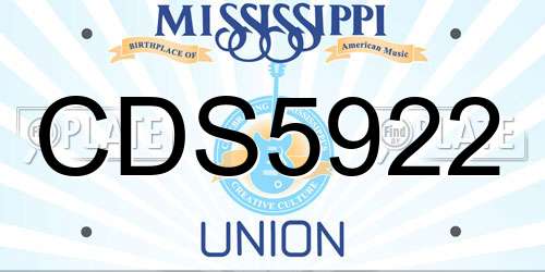 CDS5922 Mississippi License Plate