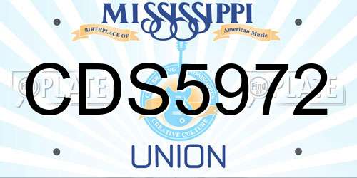 CDS5972 Mississippi License Plate
