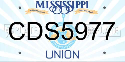CDS5977 Mississippi License Plate