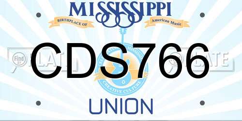 CDS766 Mississippi License Plate