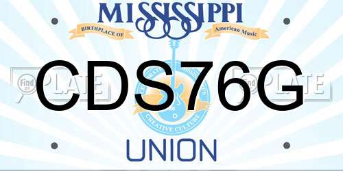 CDS76G Mississippi License Plate