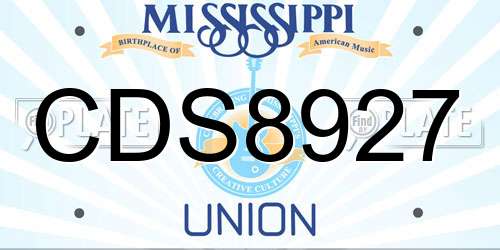 CDS8927 Mississippi License Plate
