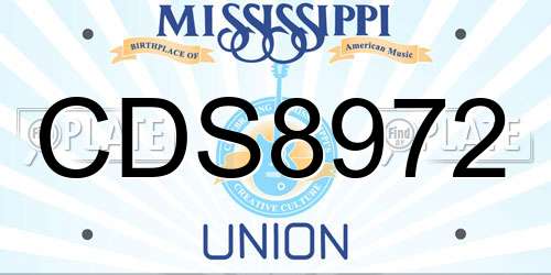 CDS8972 Mississippi License Plate