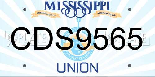 CDS9565 Mississippi License Plate