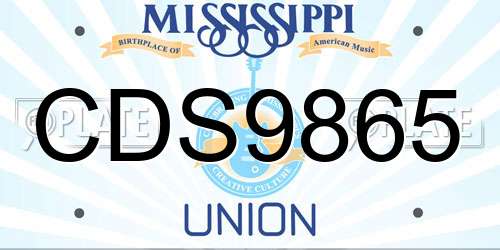 CDS9865 Mississippi License Plate