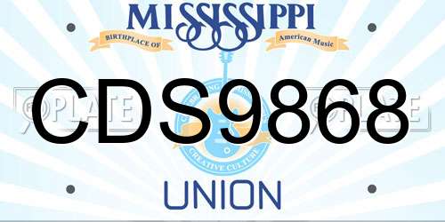 CDS9868 Mississippi License Plate