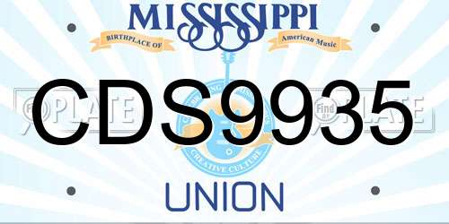 CDS9935 Mississippi License Plate