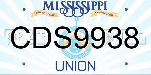 CDS9938 Mississippi License Plate