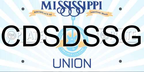 CDSDSSG Mississippi License Plate