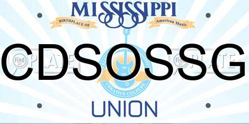 CDSOSSG Mississippi License Plate