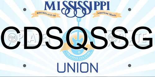 CDSQSSG Mississippi License Plate