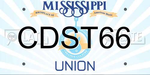 CDST66 Mississippi License Plate