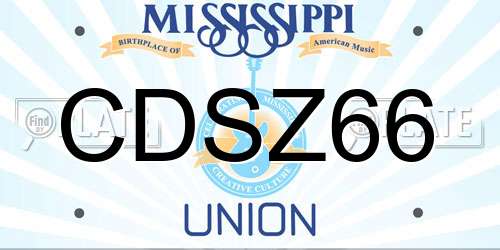 CDSZ66 Mississippi License Plate
