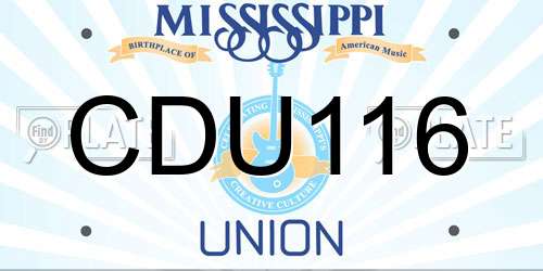 CDU116 Mississippi License Plate