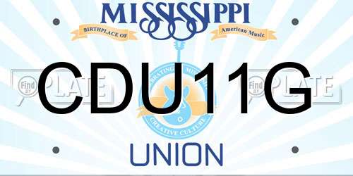CDU11G Mississippi License Plate