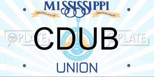 CDUB Mississippi License Plate