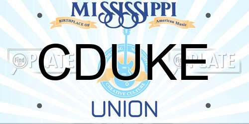 CDUKE Mississippi License Plate